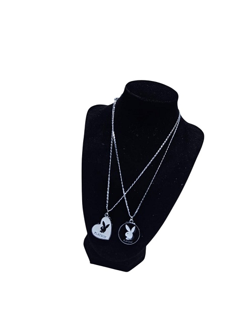An unisex  silver playboy double chain necklace  very fashionable ,easy and comfortable to wear and are durable.