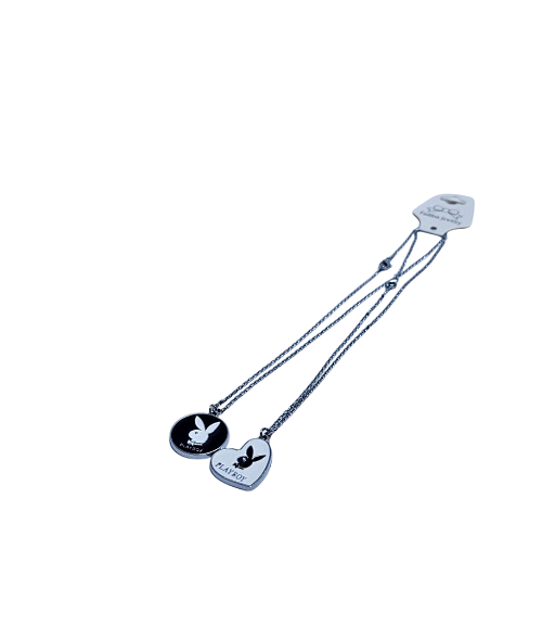 An unisex  silver playboy double chain necklace  very fashionable ,easy and comfortable to wear and are durable.