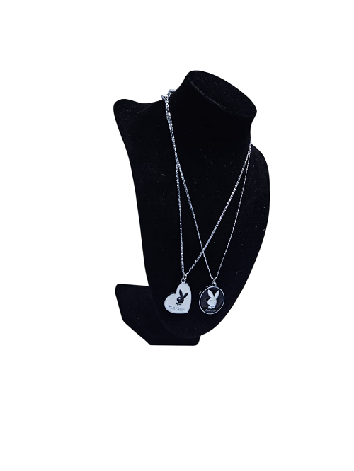 An unisex  silver playboy double chain necklace  very fashionable ,easy and comfortable to wear and are durable.