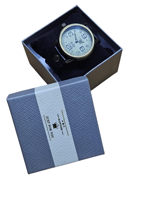 Men's black casual leather belt and matching black vintage leather watch combo best gift to offer and are fashionable