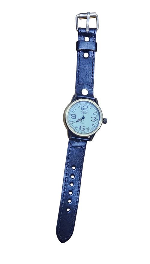 Men's black casual leather belt and matching black vintage leather watch combo best gift to offer and are fashionable