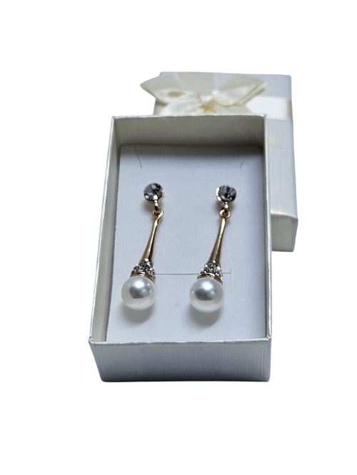 Ladies green Ankara pouch and drop don white pearl earrings combo readily available and gift to offer