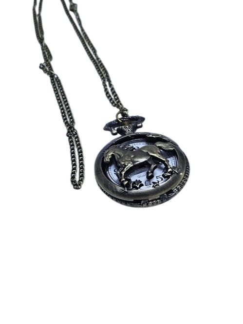 Unisex horse faced locket chain pocket watch easy and comfortable to wear, durable, fashionable and best gift to offer