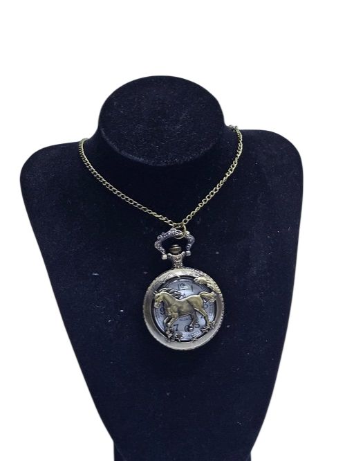 Unisex horse faced locket chain pocket watch easy and comfortable to wear, durable, fashionable and best gift to offer