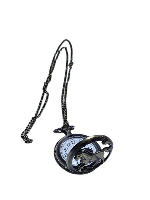 Unisex horse faced locket chain pocket watch easy and comfortable to wear, durable, fashionable and best gift to offer
