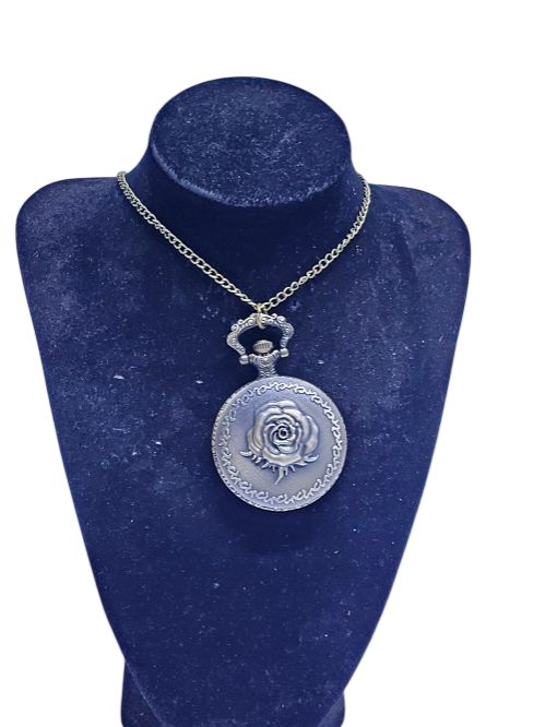 Unisex small rose pocket watch and locket chain easy and comfortable to wear, classic , fashionable, durable and best gift to offer