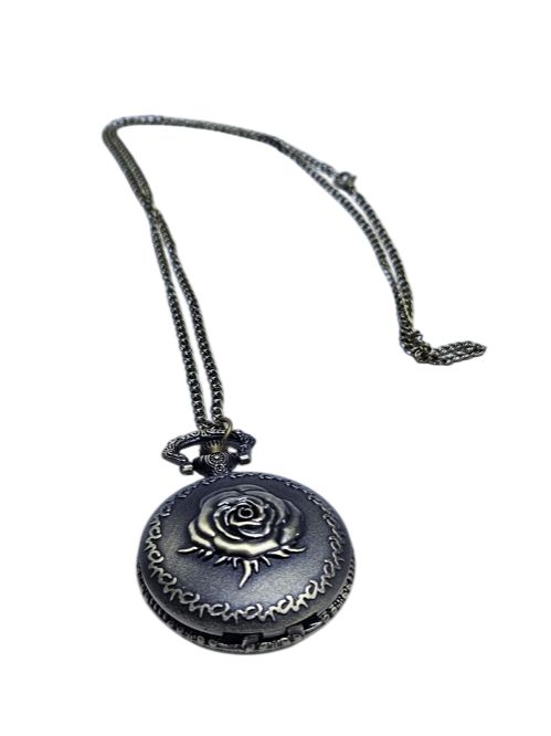 Unisex small rose pocket watch and locket chain easy and comfortable to wear, classic , fashionable, durable and best gift to offer