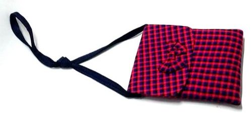 Ladies blue pink maasai cloth sling bag and blue drop down fashion earrings combo classic, durable and best gift to offer.