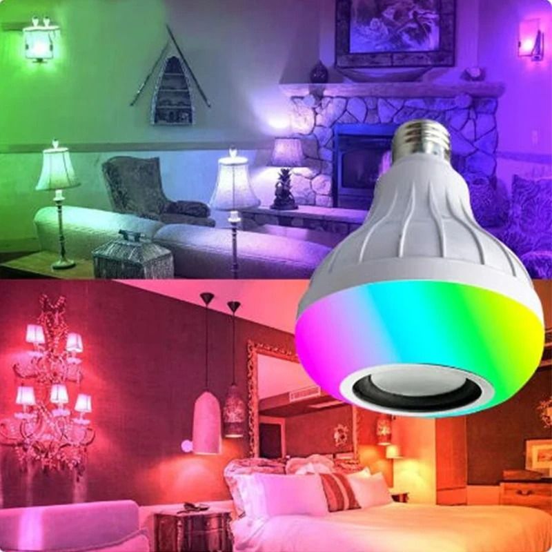 Bluetooth Music Bulb Remote Control Led Music Bulb Rgb Colorful Music Bulb Lamp E27 12w Led Rgb Dimmable LED Bulb for Home Party