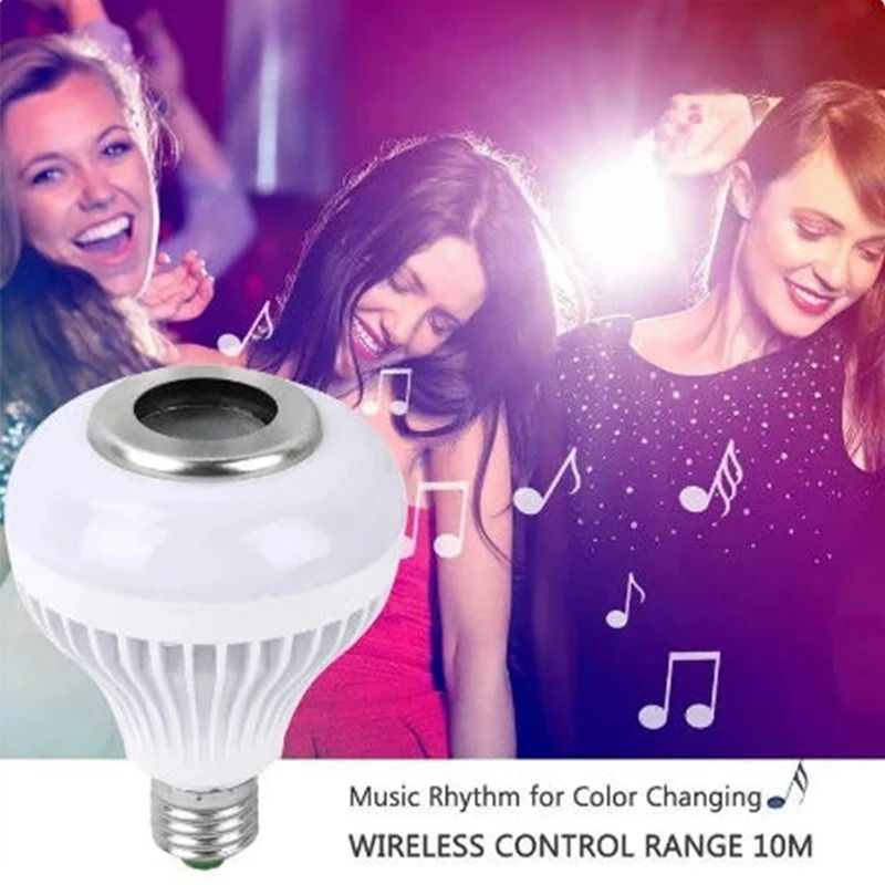 Bluetooth Music Bulb Remote Control Led Music Bulb Rgb Colorful Music Bulb Lamp E27 12w Led Rgb Dimmable LED Bulb for Home Party