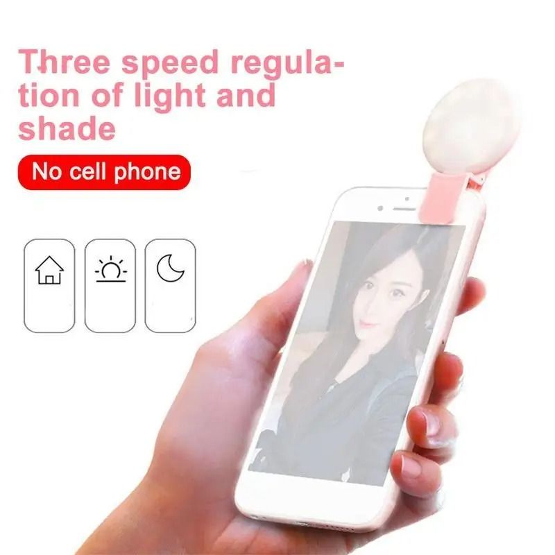 Mobile Phone LED Selfie Light Portable Mini Three Stop Dimming Circle Camera Photography Clip Video Fill Light Spotlight