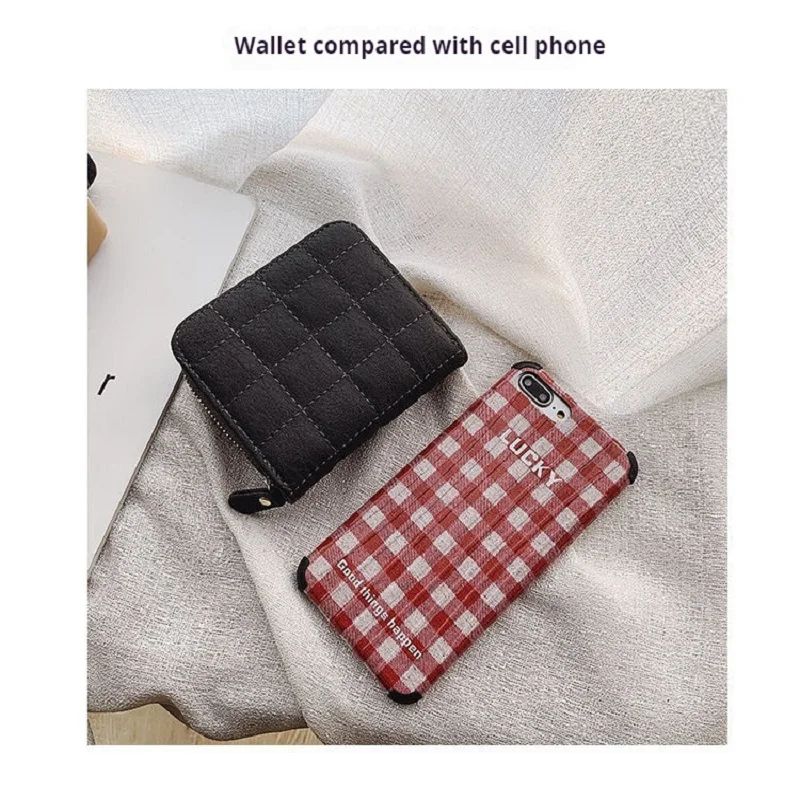 Bifold Leather Wallets for Women Minimalist Small Clutch Short Purse with Zipper Card Holder Ladies Embroidery Cute Coin Purse