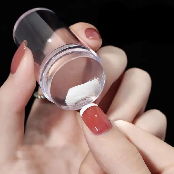Transparent Silicone Nail Art Stamping Kit French Design For Manicure Plate Stamp Polish Seal Two Sides Stamper Scraper
