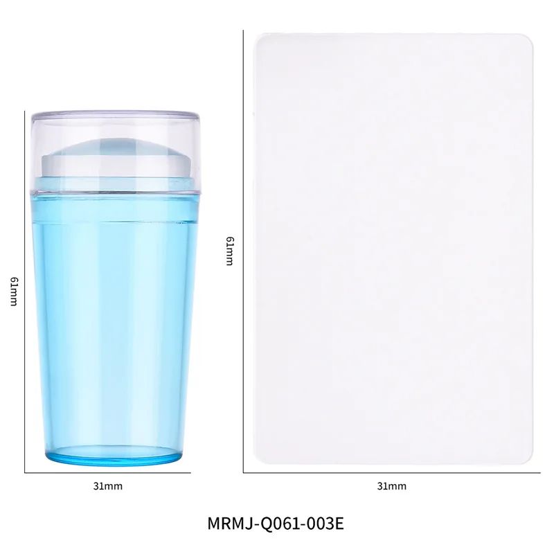 Transparent Silicone Nail Art Stamping Kit French Design For Manicure Plate Stamp Polish Seal Two Sides Stamper Scraper