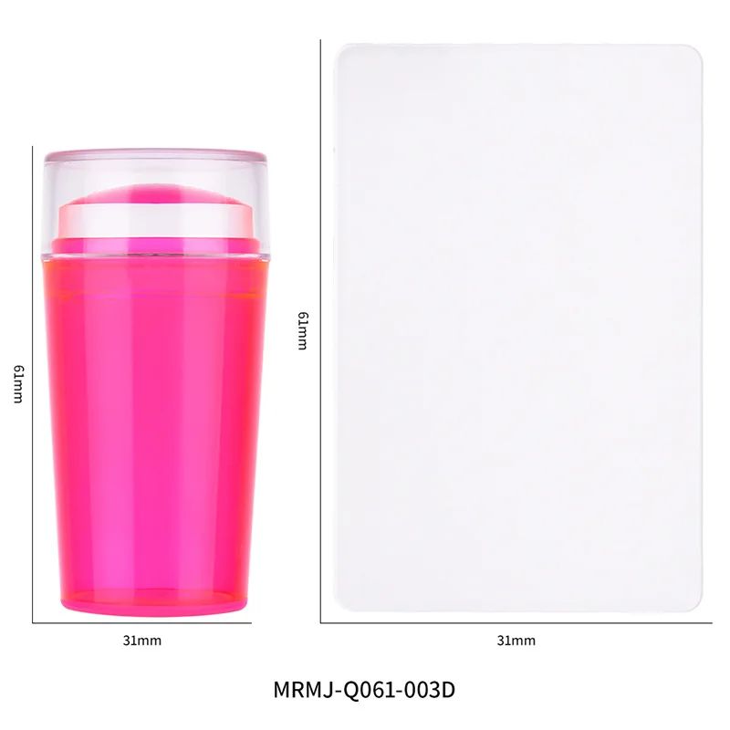 Transparent Silicone Nail Art Stamping Kit French Design For Manicure Plate Stamp Polish Seal Two Sides Stamper Scraper