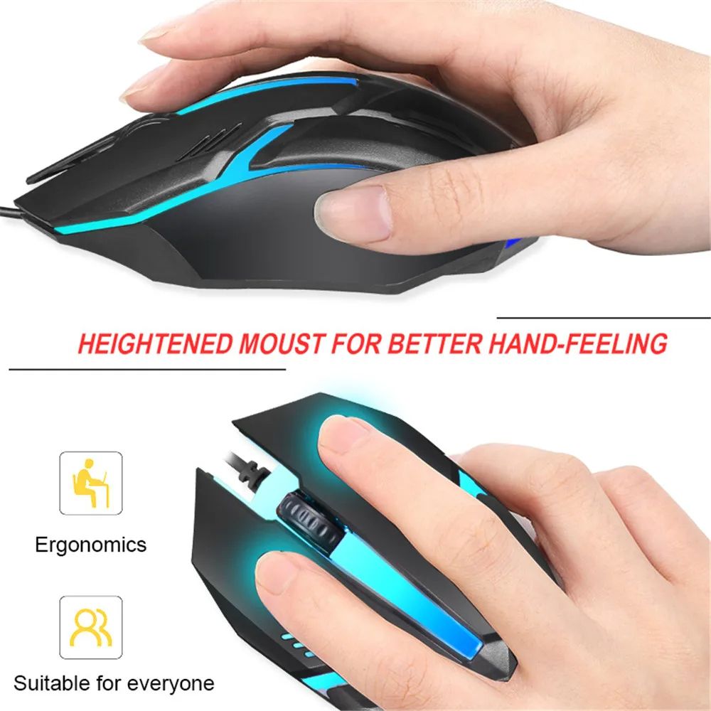 USB Wired Mouse Colorful LED Gaming Mouse 5000 DPI Wired Mice Optical Wired Gamer Mouse For Desktop Laptop PC Computer