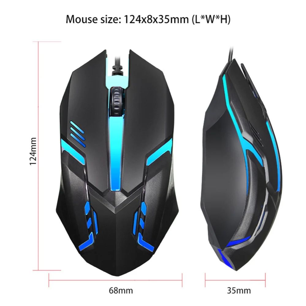 USB Wired Mouse Colorful LED Gaming Mouse 5000 DPI Wired Mice Optical Wired Gamer Mouse For Desktop Laptop PC Computer