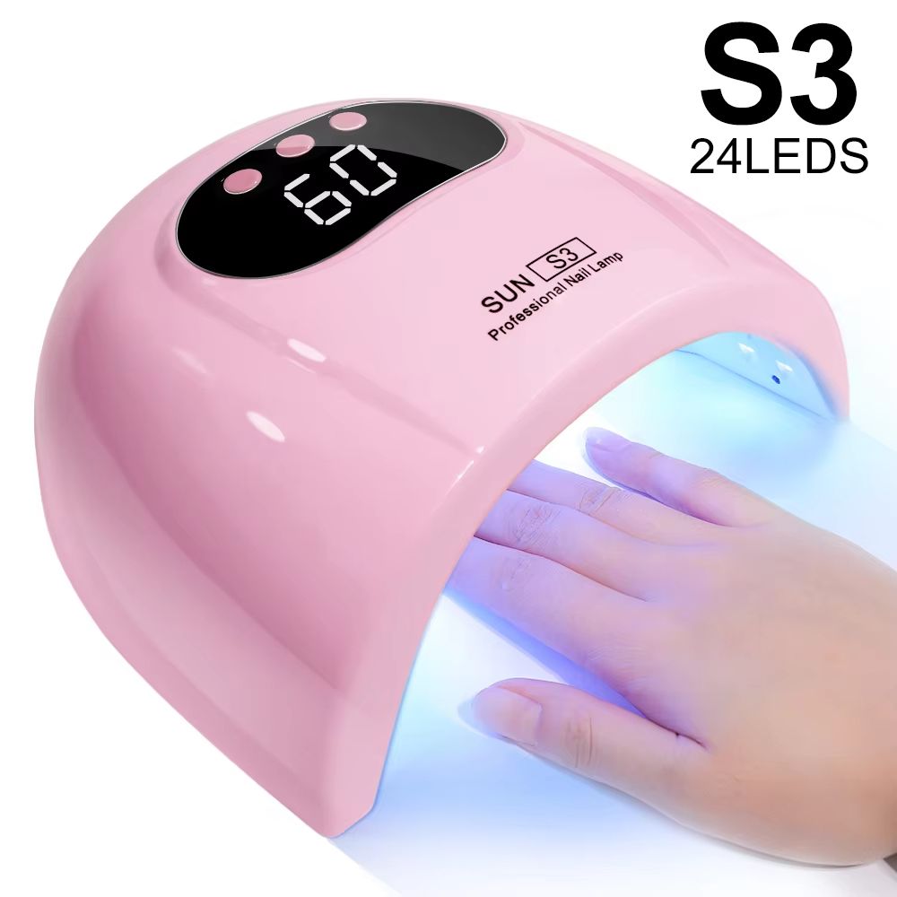 Smart pink nail lamp S3 LED nail light4-timing nail dryers phototherapy lamp gel nail polish curing lamp nail salon girl gift