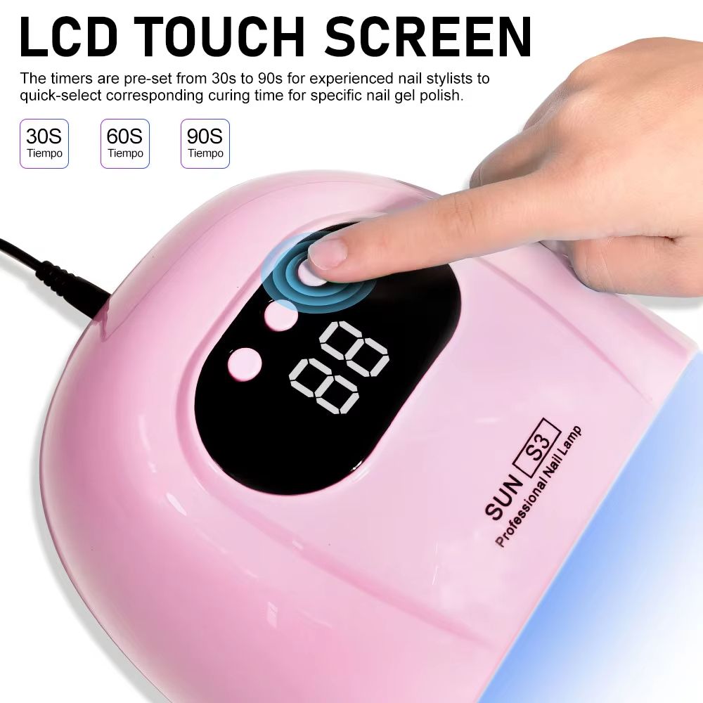 Smart pink nail lamp S3 LED nail light4-timing nail dryers phototherapy lamp gel nail polish curing lamp nail salon girl gift