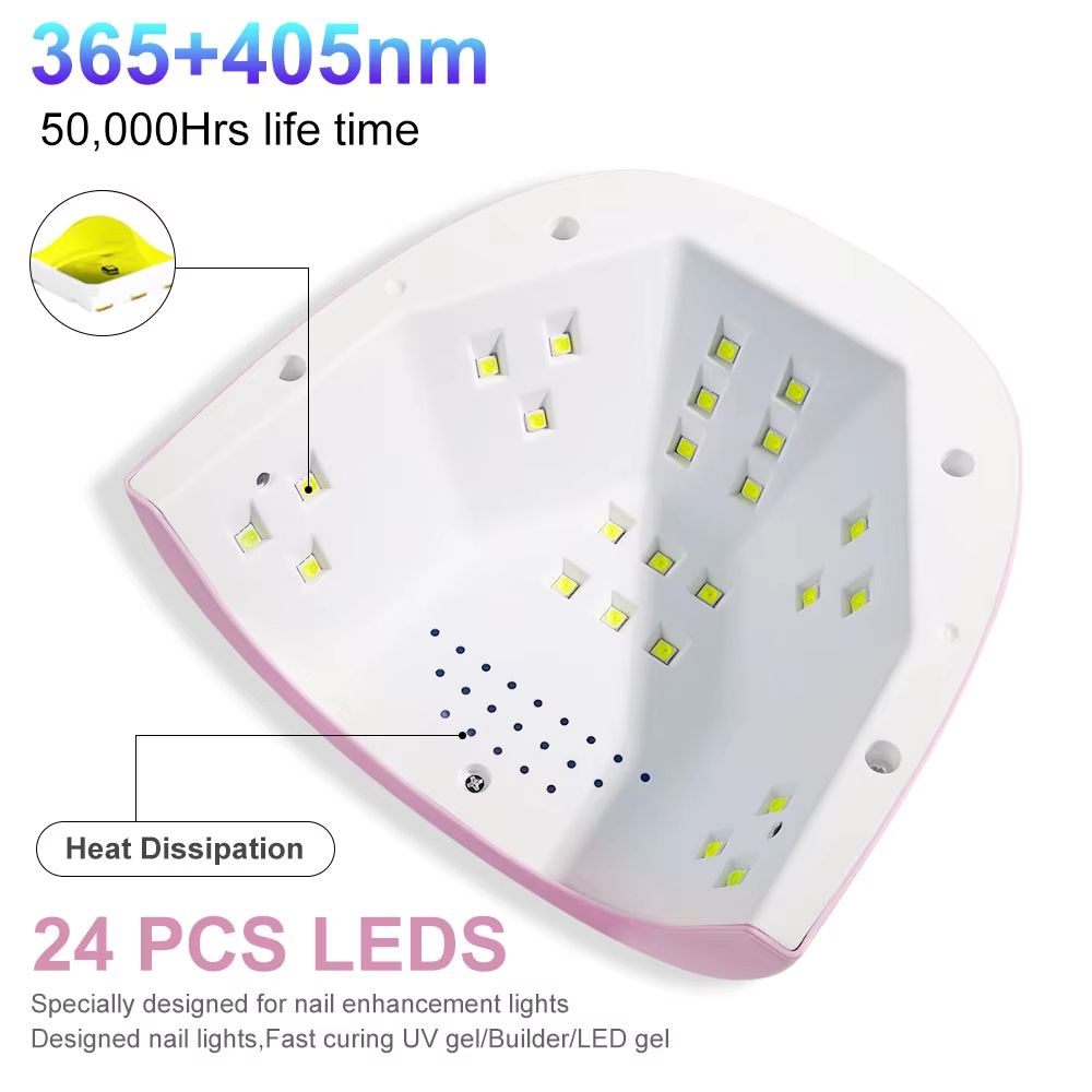 Smart pink nail lamp S3 LED nail light4-timing nail dryers phototherapy lamp gel nail polish curing lamp nail salon girl gift