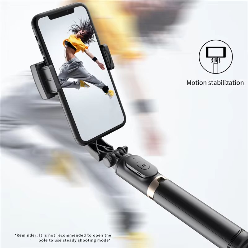 2024 New Gimbal Stabilizer Selfie Stick Wireless Foldable Tripod with Bluetooth Shutter Monopod for IOS Android