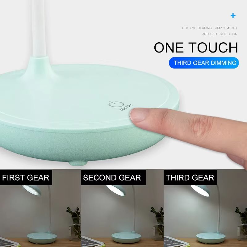 Touch Control LED Table Lamp USB Rechargeable Desk Lamp Dimmable Reading Night Light Eye Protection Flexible Studying Lights