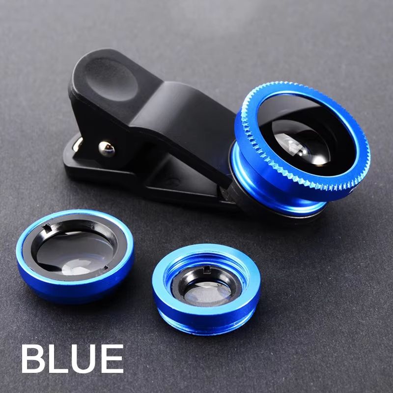 3 in 1 Fisheye Lens 0.67X Wide Angle Micro Camera Lens for iPhone Angle Zoom Fish Eye Len on Smartphone Lenses with Phone Clip