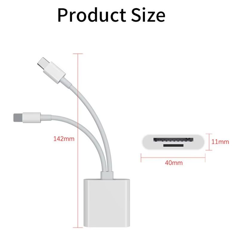 2 In 1 OTG Card Reader Type C Lightning to SD TF Memory Card Adapter For PC Laptop iPhone Multi Smart Cardreader No APP Requires