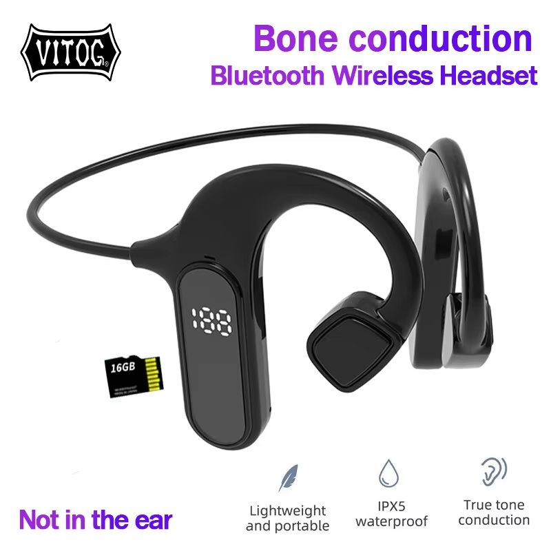 Bone Conduction Headphones Wireless earbuds Bluetooth 5.2 Earphones Ear Hook Comfortable Waterproof Sports Headset With Mic