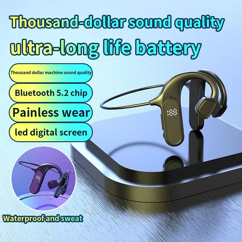 Bone Conduction Headphones Wireless earbuds Bluetooth 5.2 Earphones Ear Hook Comfortable Waterproof Sports Headset With Mic