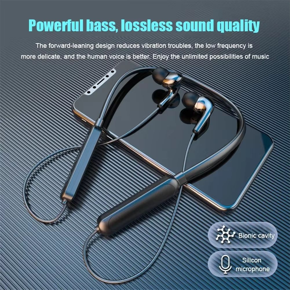 Wireless Bluetooth-compatible 5.1 Earphone Stereo Neckband Sports Headphone for Phone Tablet Headset with Built-in Microphone