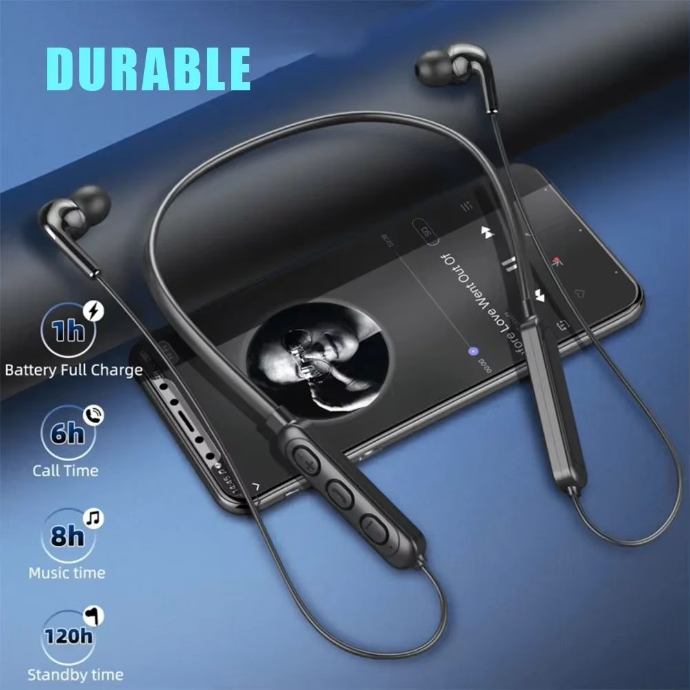 Wireless Bluetooth-compatible 5.1 Earphone Stereo Neckband Sports Headphone for Phone Tablet Headset with Built-in Microphone