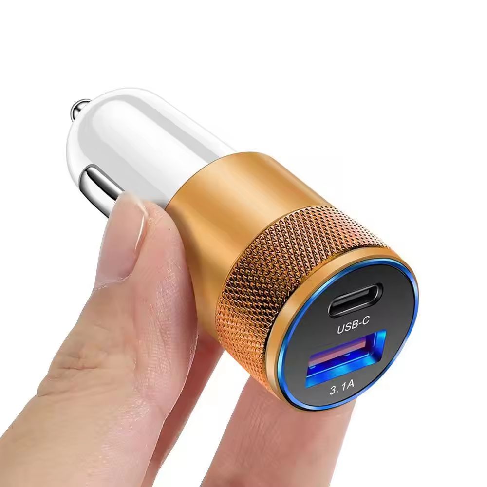 USB Quick Car Charger 15w 3.1a Type C Pd Fast Charging Phone Car Adapter for Iphone 13 12 11 Pro Max