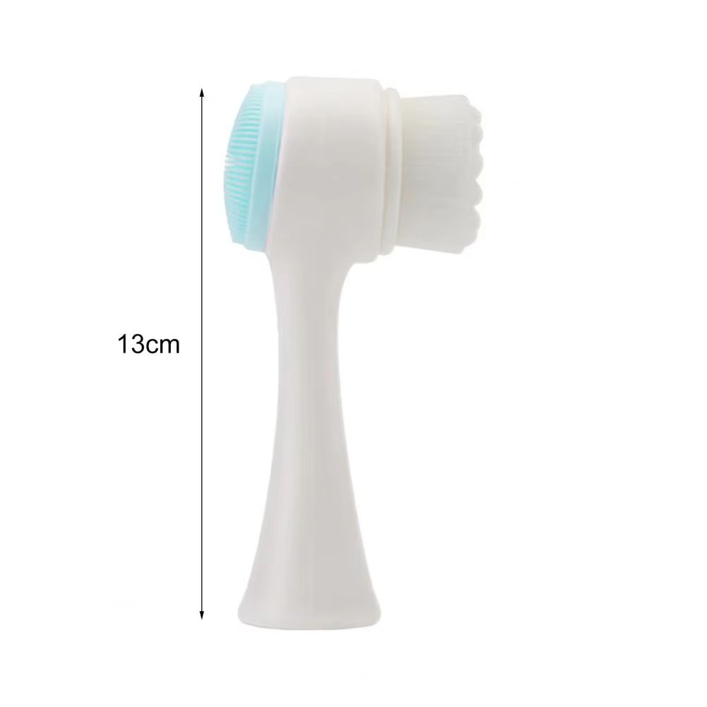 2-In-1 Face Cleansing Brush Double-sided Silicone Face Wash Scrubber Deep Pore Cleaning Manual Facial Massager Brush