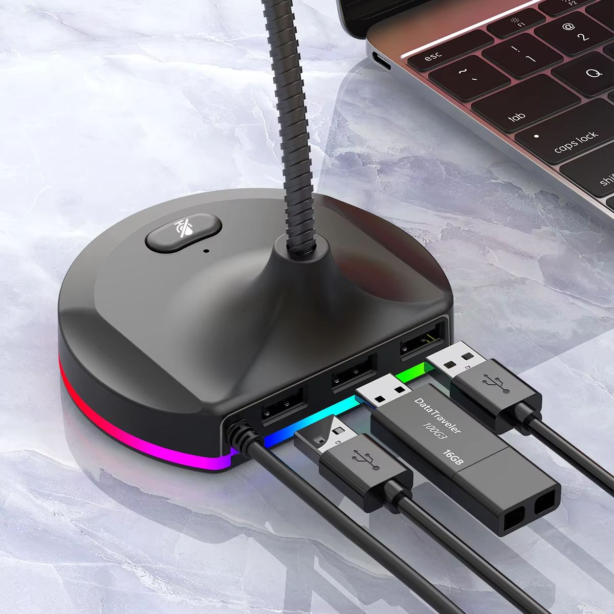 Private model colorful microphone microphone game webcast 3 port usb microphone office desktop computer microphone