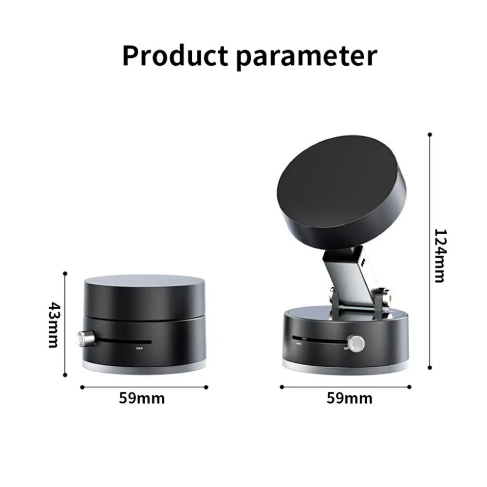 1PC Vacuum Magnetic Car Phone Mount 360 Rotating Suction Cup Holder, Strong Magnetic Grip Adjustable for Car, Gym, Mirror