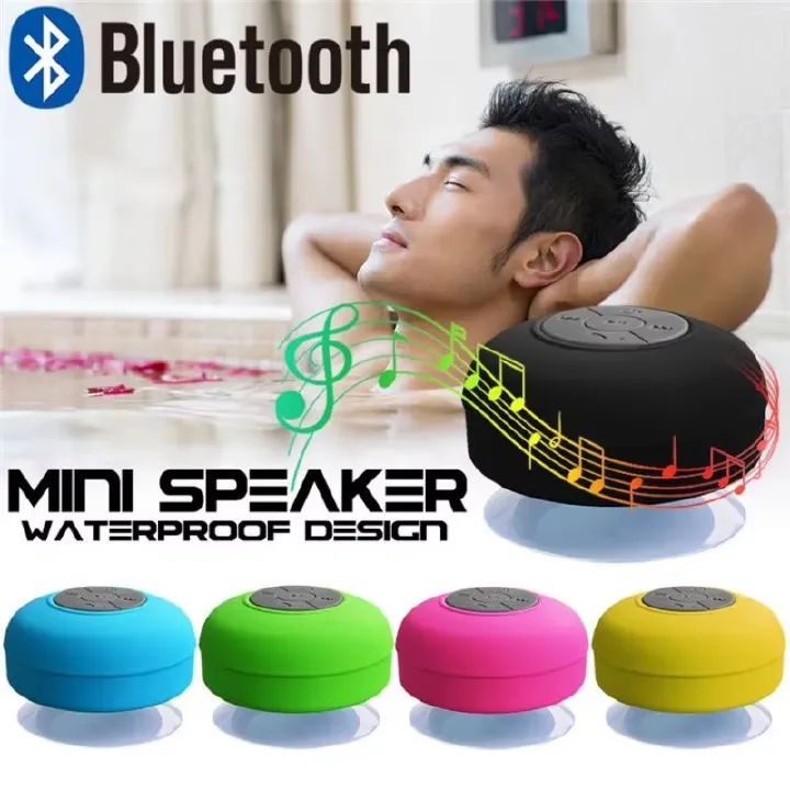Wireless Bluetooth Bathroom Waterproof Speaker Built-in Mic, Large Suction Cup Mini Portable Speaker Outdoor 360 °surround Sound