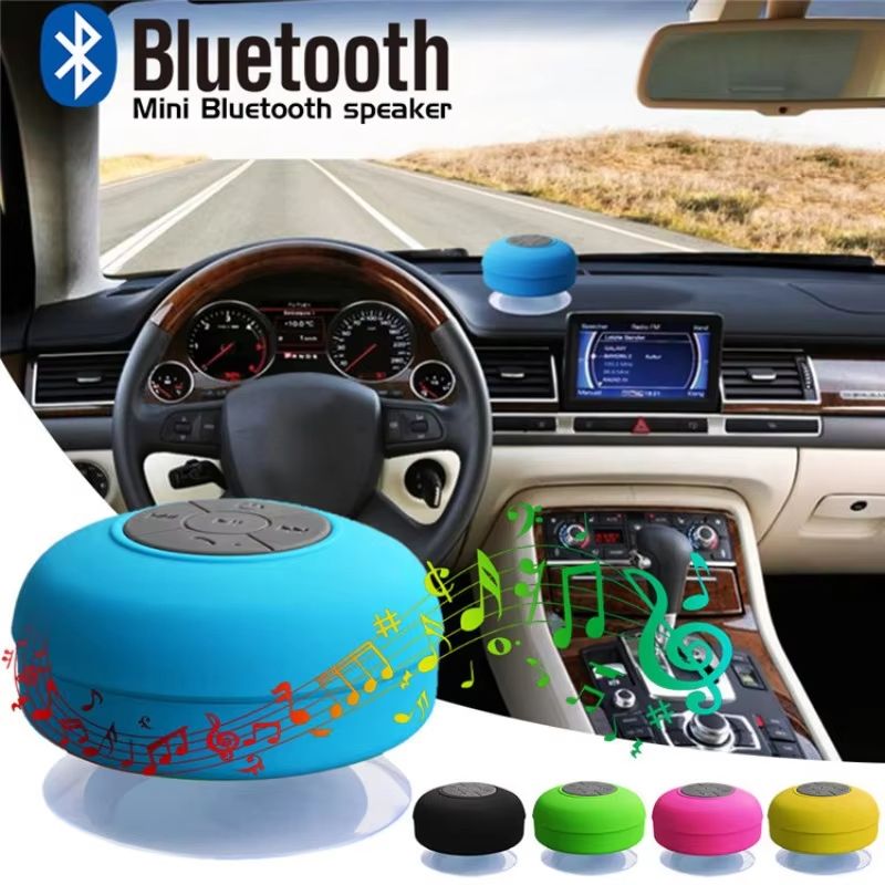 Wireless Bluetooth Bathroom Waterproof Speaker Built-in Mic, Large Suction Cup Mini Portable Speaker Outdoor 360 °surround Sound