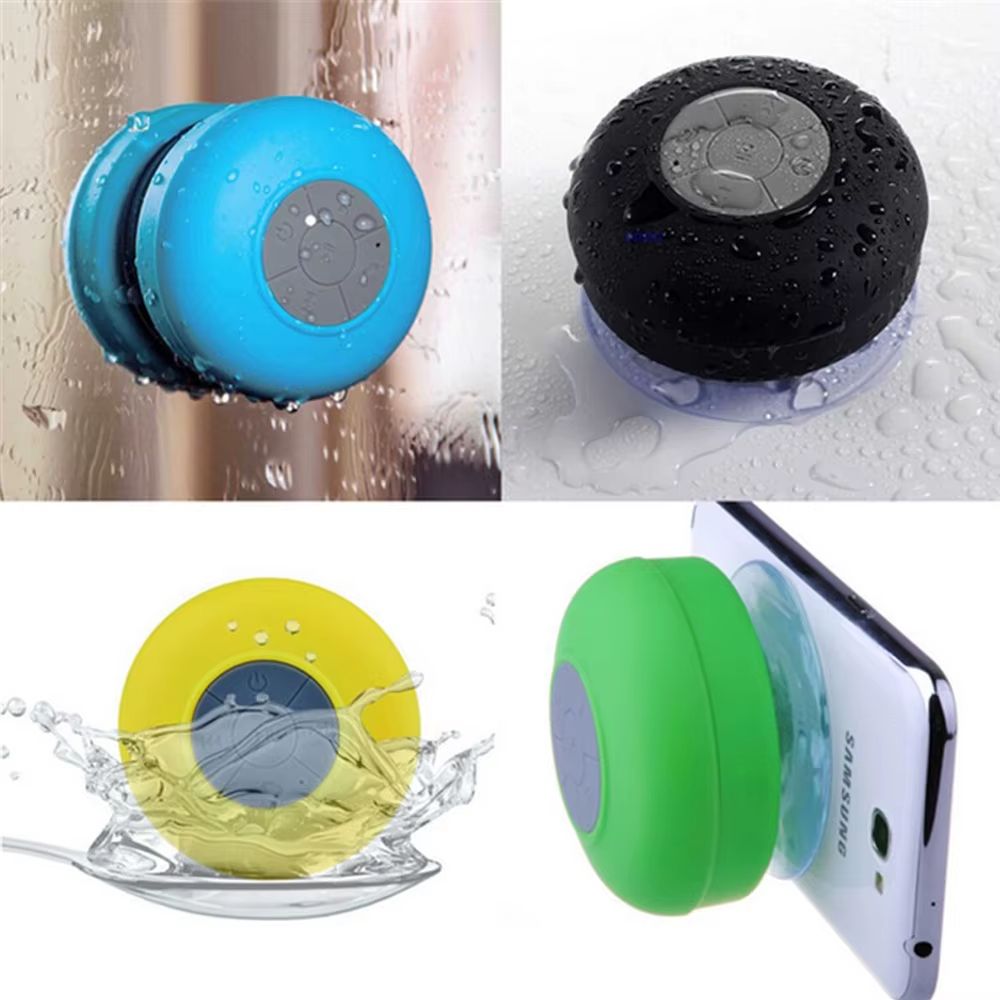 Wireless Bluetooth Bathroom Waterproof Speaker Built-in Mic, Large Suction Cup Mini Portable Speaker Outdoor 360 °surround Sound