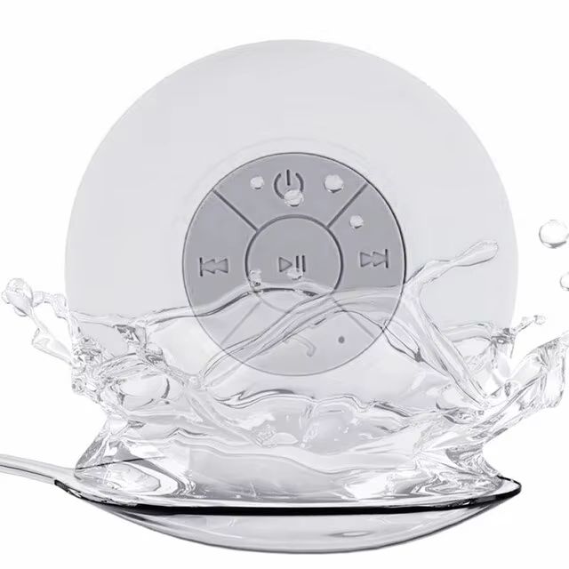 Wireless Bluetooth Bathroom Waterproof Speaker Built-in Mic, Large Suction Cup Mini Portable Speaker Outdoor 360 °surround Sound