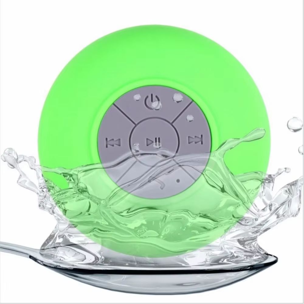 Wireless Bluetooth Bathroom Waterproof Speaker Built-in Mic, Large Suction Cup Mini Portable Speaker Outdoor 360 °surround Sound