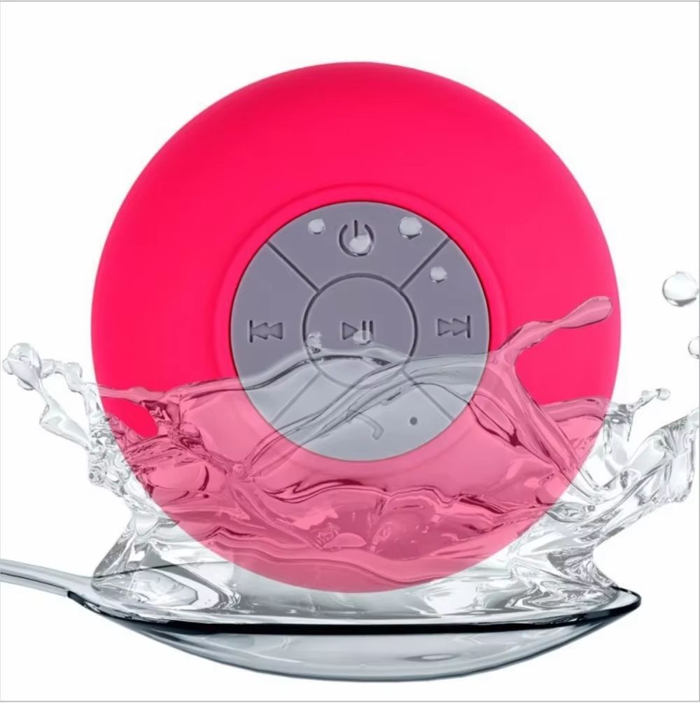 Wireless Bluetooth Bathroom Waterproof Speaker Built-in Mic, Large Suction Cup Mini Portable Speaker Outdoor 360 °surround Sound