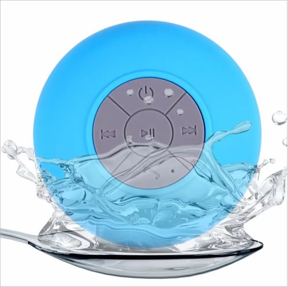 Wireless Bluetooth Bathroom Waterproof Speaker Built-in Mic, Large Suction Cup Mini Portable Speaker Outdoor 360 °surround Sound