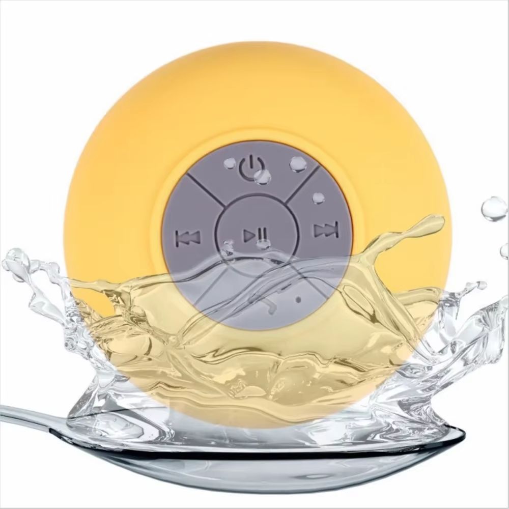 Wireless Bluetooth Bathroom Waterproof Speaker Built-in Mic, Large Suction Cup Mini Portable Speaker Outdoor 360 °surround Sound