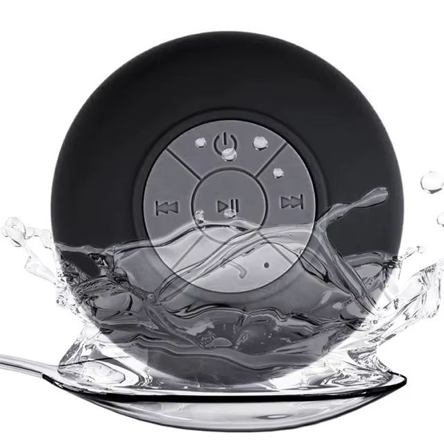 Wireless Bluetooth Bathroom Waterproof Speaker Built-in Mic, Large Suction Cup Mini Portable Speaker Outdoor 360 °surround Sound
