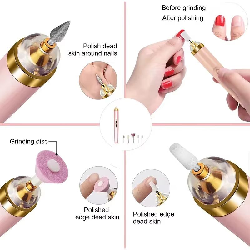 Electric Nail Drill Machine Manicure Set 5 in 1 Nail Art Manicure Tool Nail Drill File Grinder Grooming Kit nail polish remover