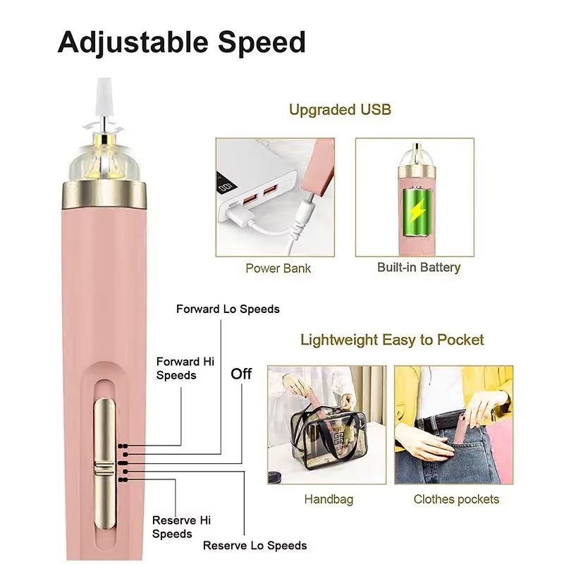 Electric Nail Drill Machine Manicure Set 5 in 1 Nail Art Manicure Tool Nail Drill File Grinder Grooming Kit nail polish remover