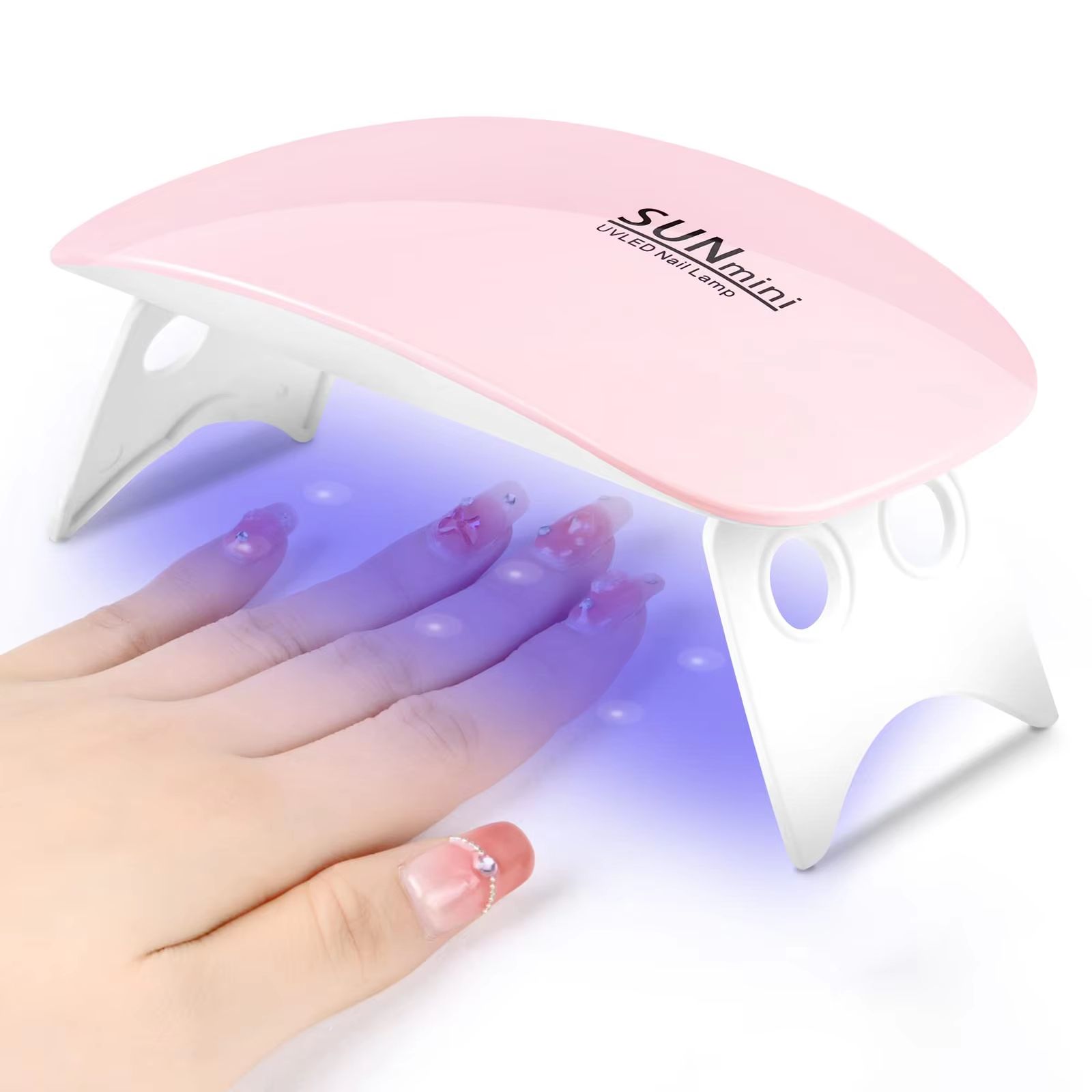Mini Nail Dryer Lamp 6W LED UV Portable Nail Dryer Curing Lamp Light for Gel Based Polish with 60s/120s Timer Setting