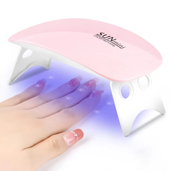 Mini Nail Dryer Lamp 6W LED UV Portable Nail Dryer Curing Lamp Light for Gel Based Polish with 60s/120s Timer Setting