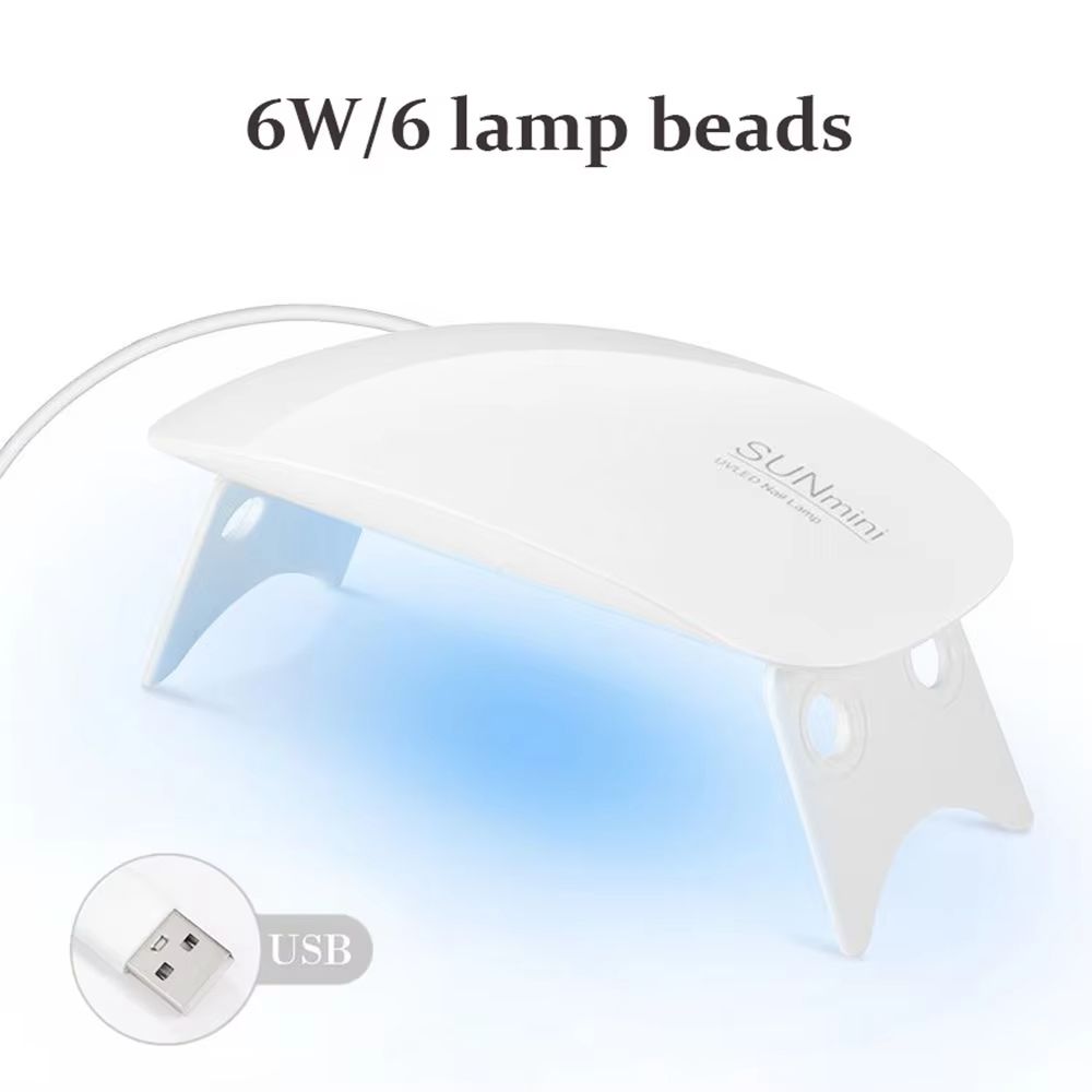 Mini Nail Dryer Lamp 6W LED UV Portable Nail Dryer Curing Lamp Light for Gel Based Polish with 60s/120s Timer Setting